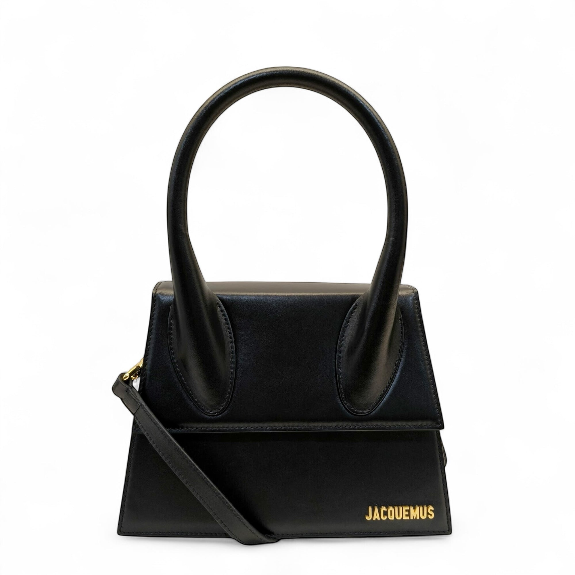 Jacquemus Black Leather Grand Le Chiquito Top Handle Bag
