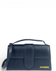 Jacquemus The Large Bambino Bag Navy Blue Leather