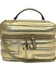 Jimmy Choo Gold Quilted Nappa Leather Vanity Case