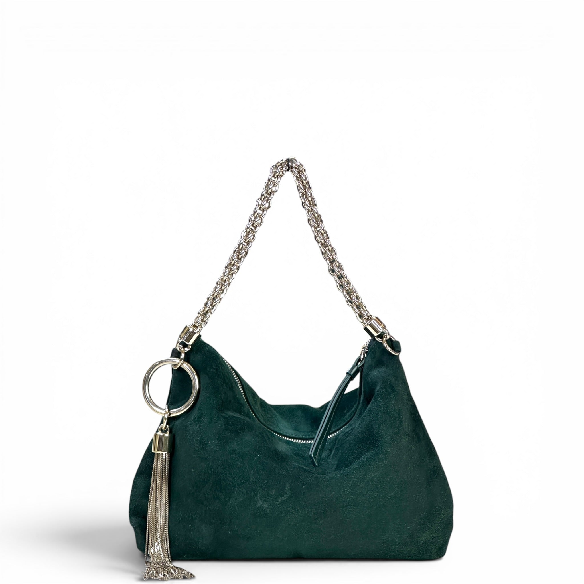 Jimmy Choo Callie Green Suede Clutch