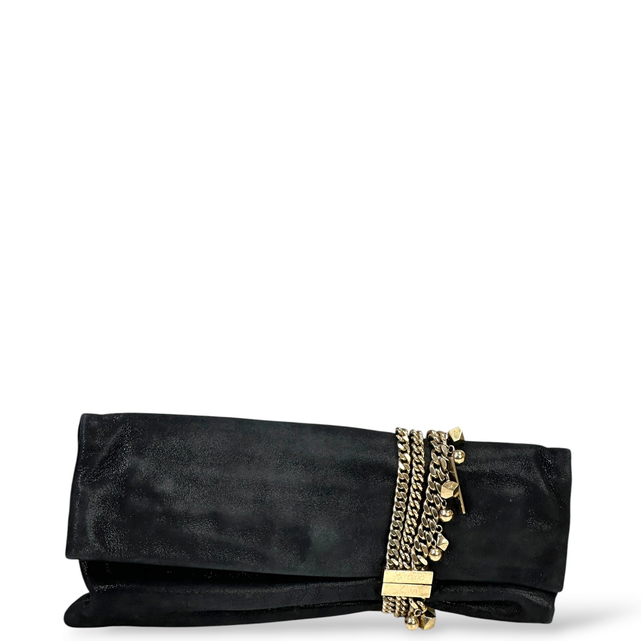 Jimmy Choo Chandra Clutch Black Shimmering Leather
