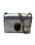 Jimmy Choo Grey Leather Lockett City Shoulder Bag