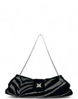 Judith Leiber Embellished Black Suede Shoulder Bag