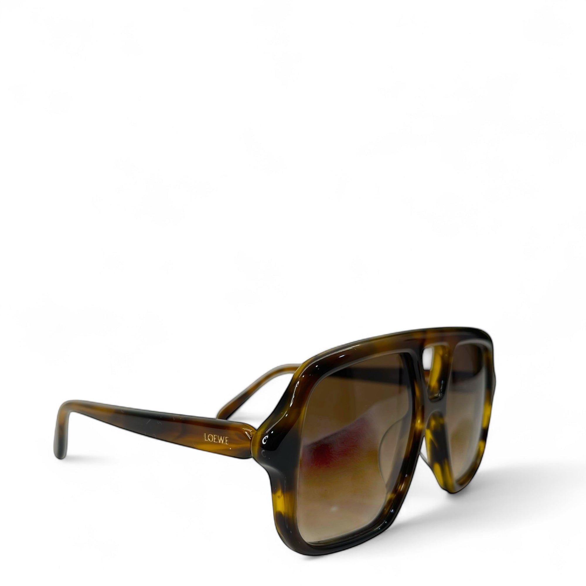 LOEWE EYEWEAR Aviator-style tortoiseshell acetate sunglasses