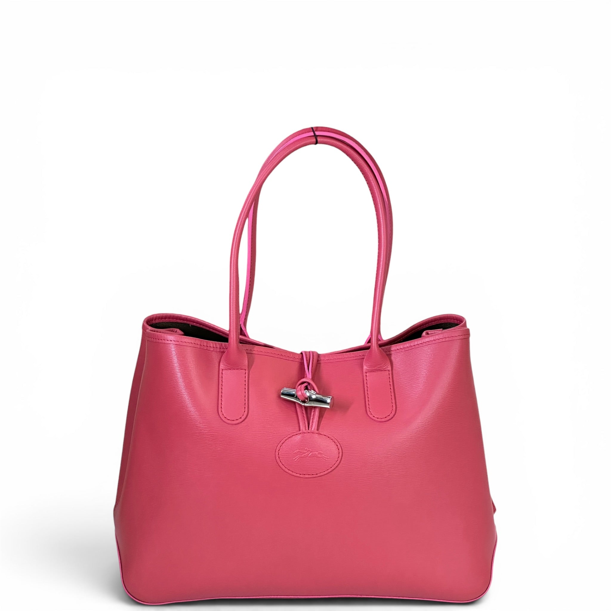 Longchamp Spring Fig Roseau Red Leather Tote