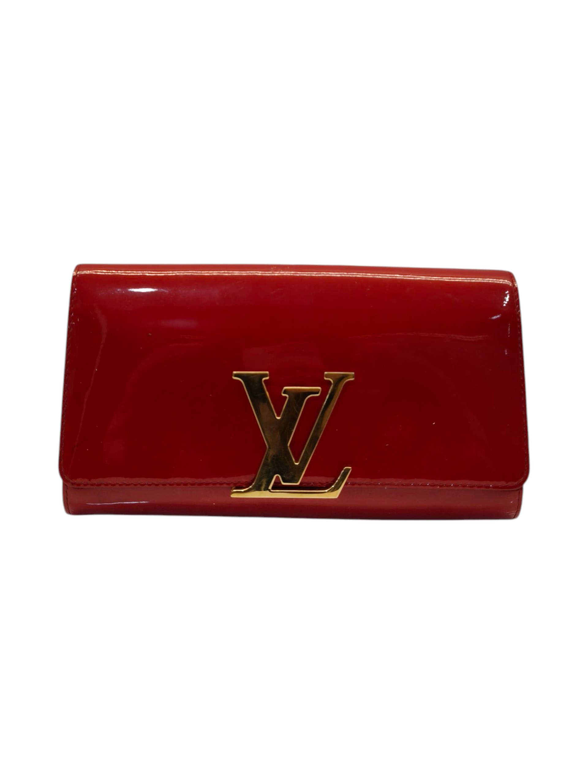 Louis Vuitton Vernis Louise Clutch Bag in Red Patent Leather