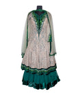 Ecru Luxury Dark Green Ghaghra