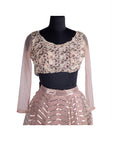 Pink Floral Blouse Lehenga