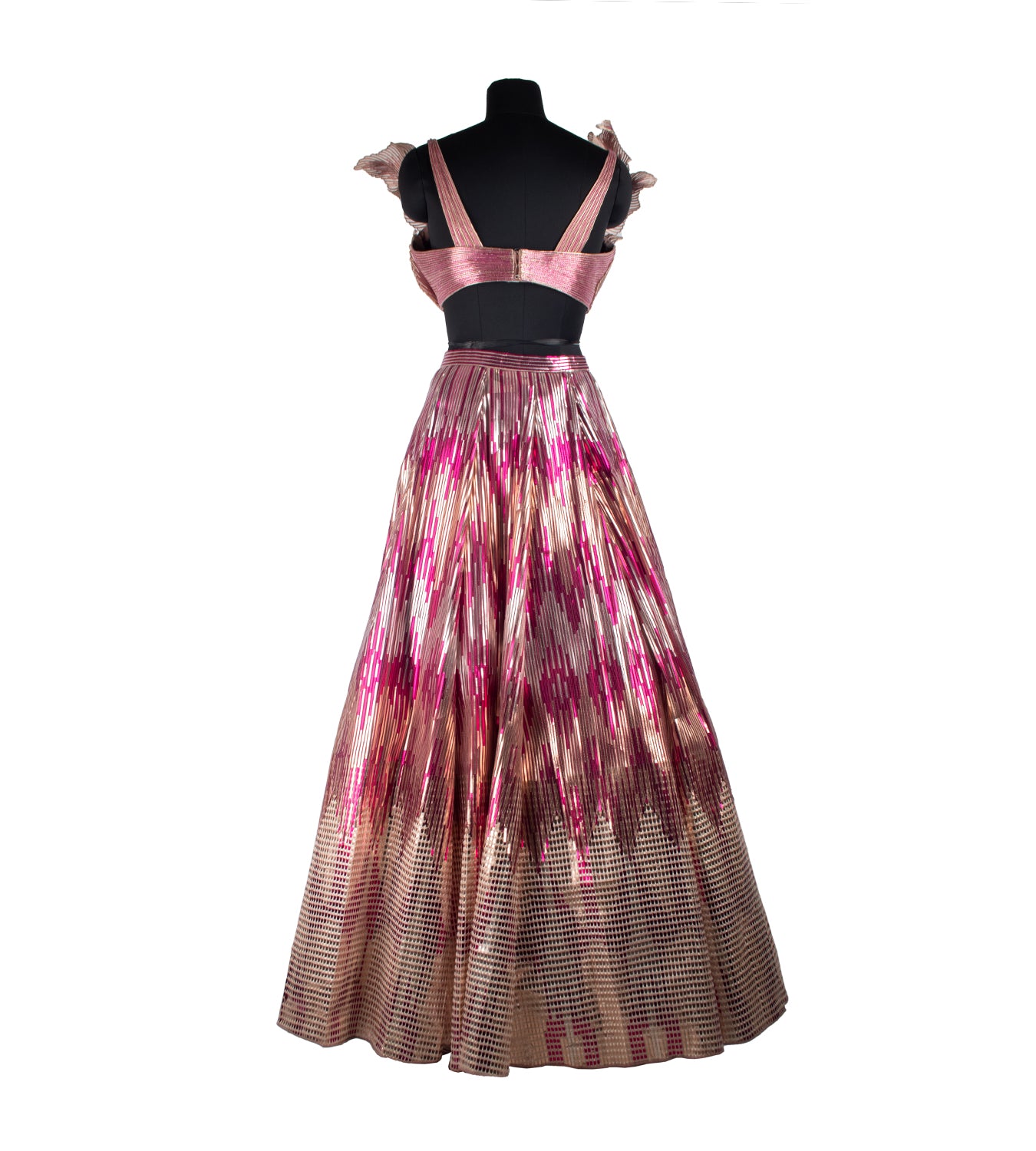 Pop Up Studio Pink Golden Lehenga