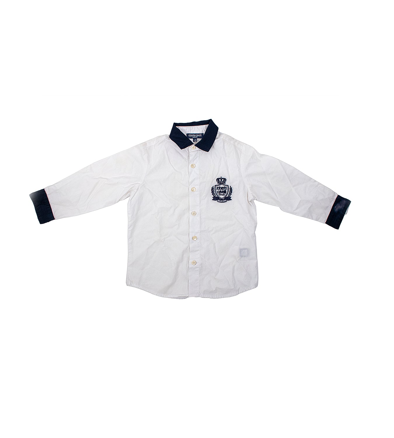 Kids White & Blue Collar Shirt