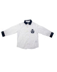 Kids White & Blue Collar Shirt