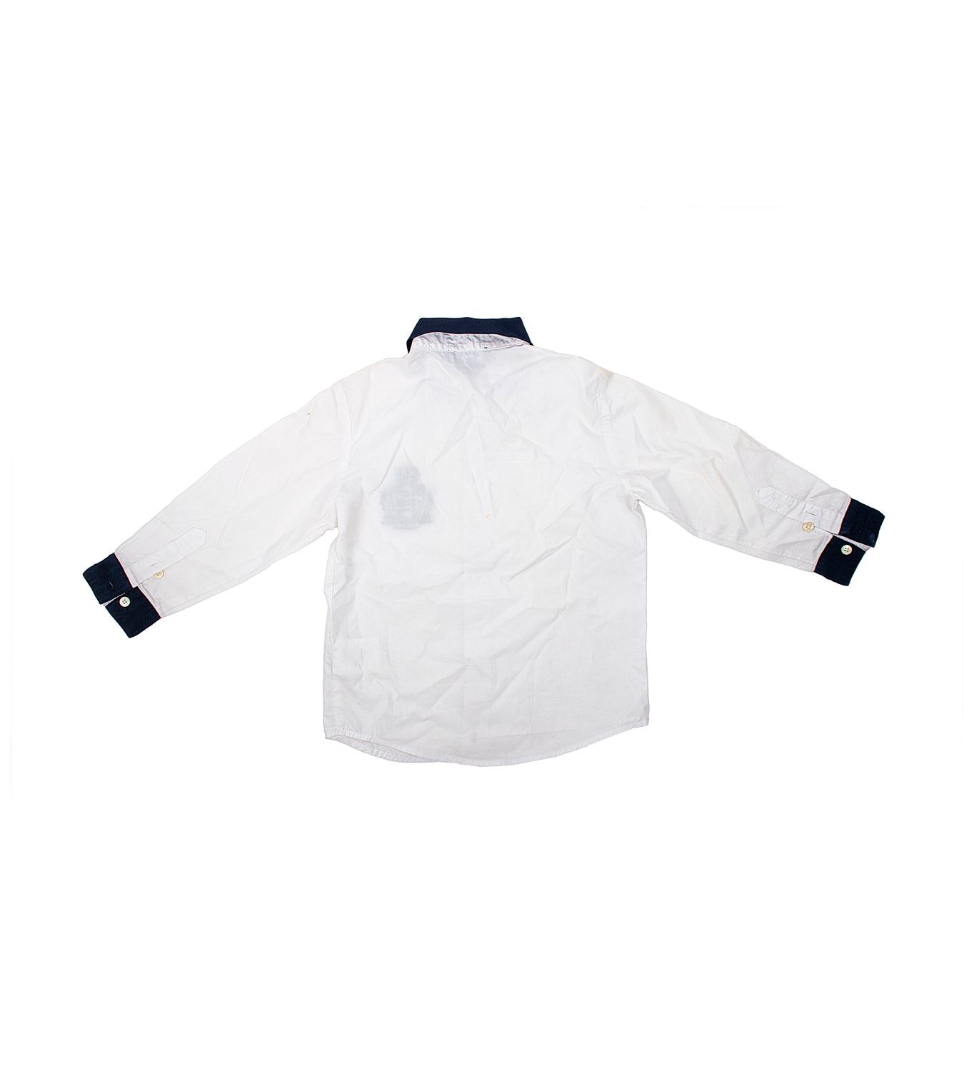 Kids White & Blue Collar Shirt