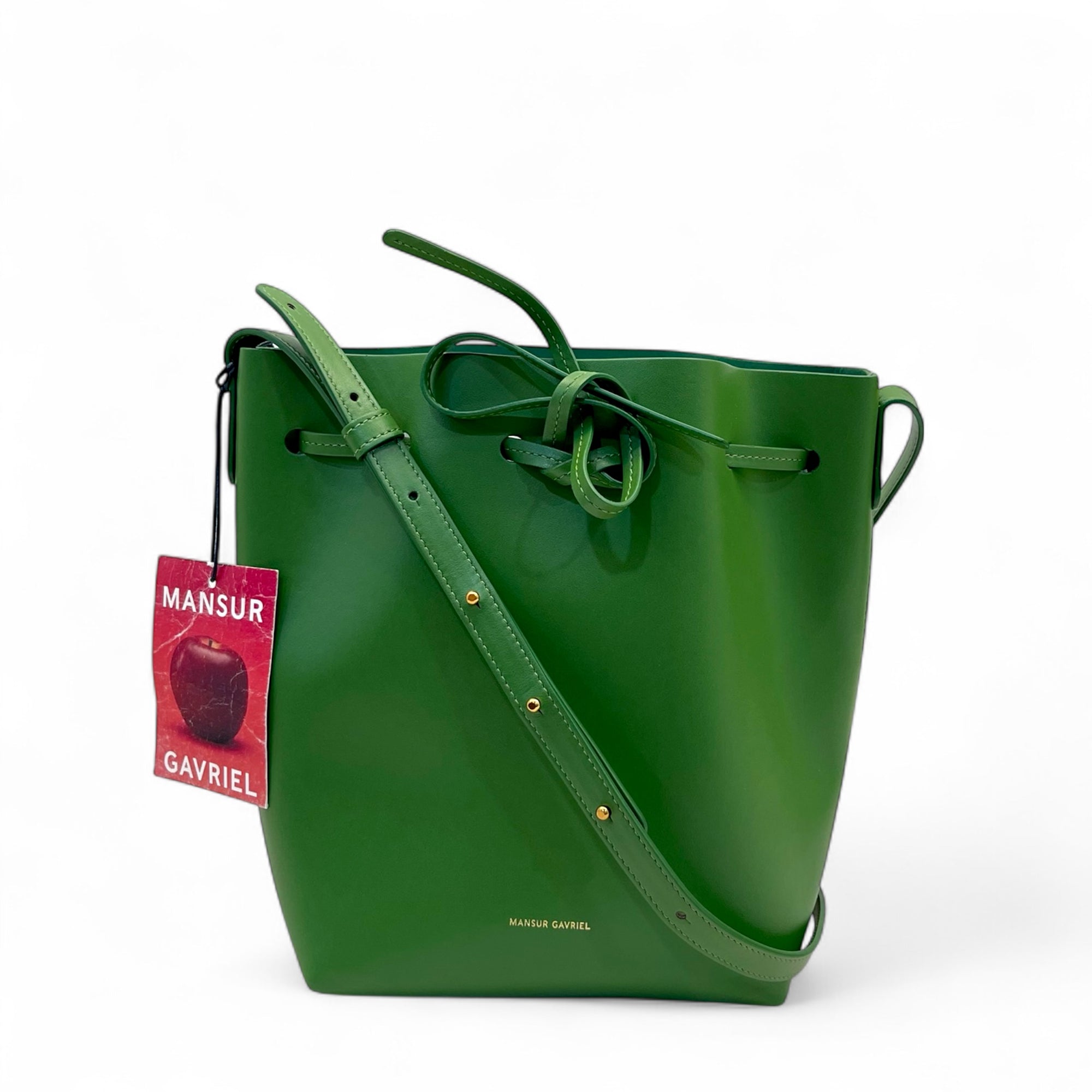 Mansur Gavriel Leather Bucket Green Vegan Bag