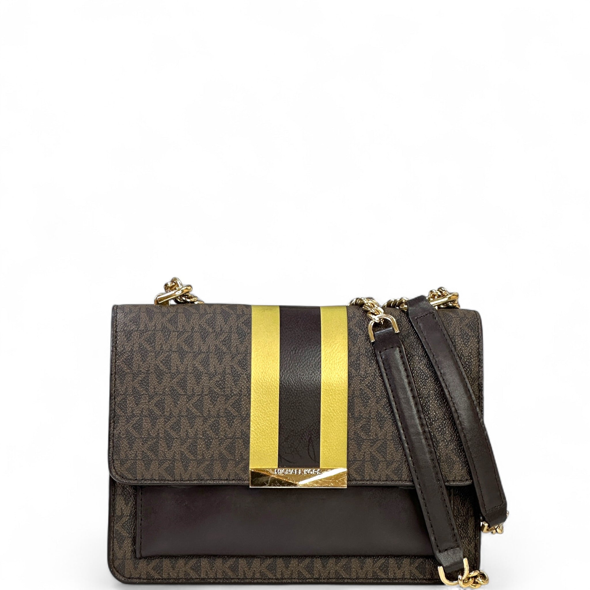 Michael Kors Jade Brand Print Sling Bag Brown Monogram Canvas