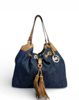 Michael Kors Marina Large Denim Drawstring Tote Bag