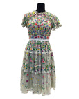 Needle and Thread Lazy Daisy Embroidered Grey Floral Dress EU 36