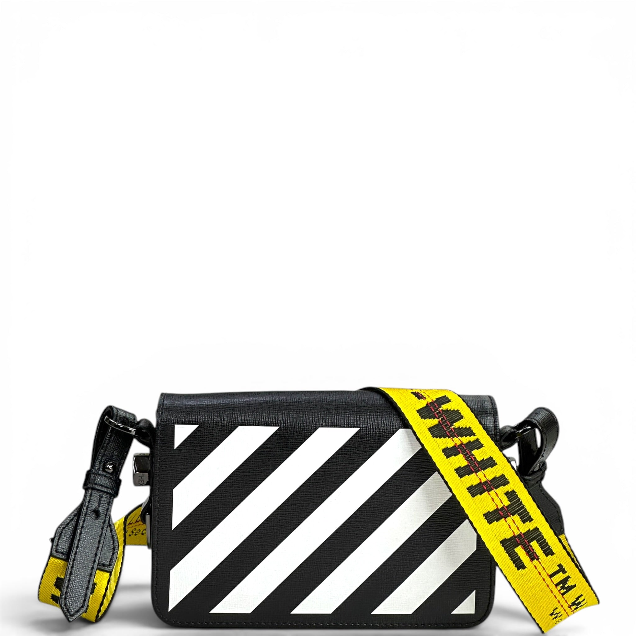 Off-White Clip Crossbody Bag Black/White Leather