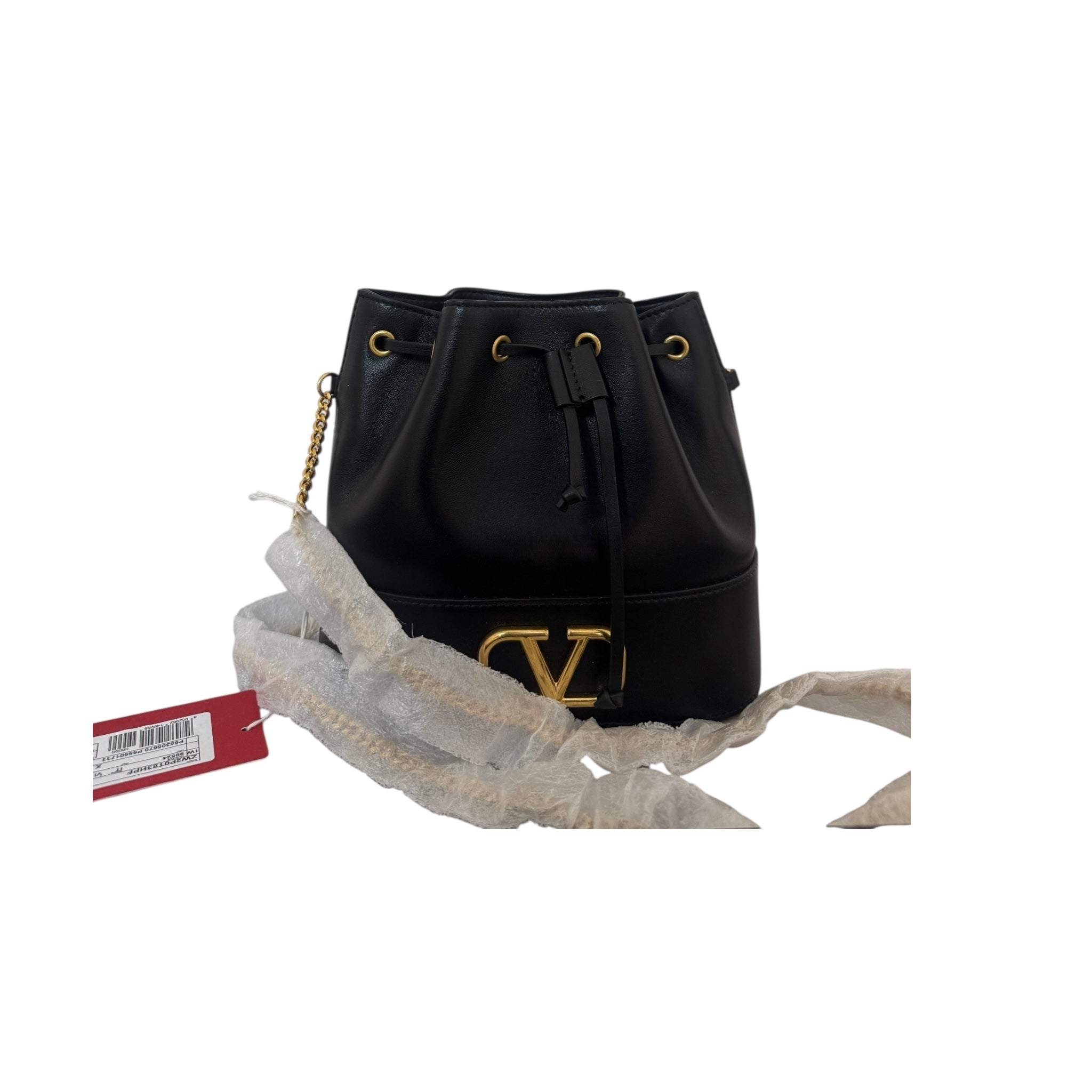 Valentino Mini Bucket Black Leather VLOGO Bag