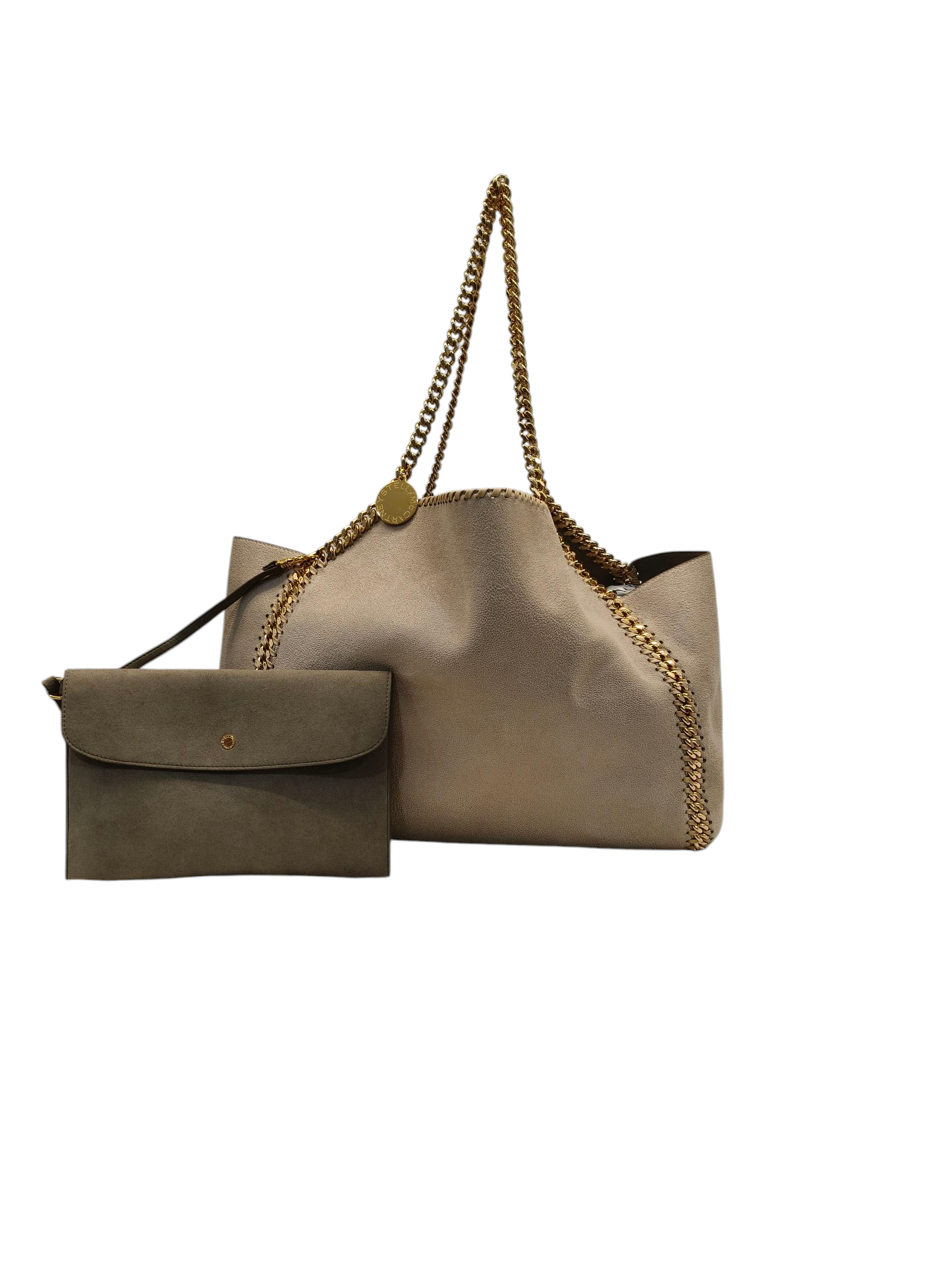 Stella McCartney Beige/Grey Faux Suede Reversible Falabella Shopper Tote