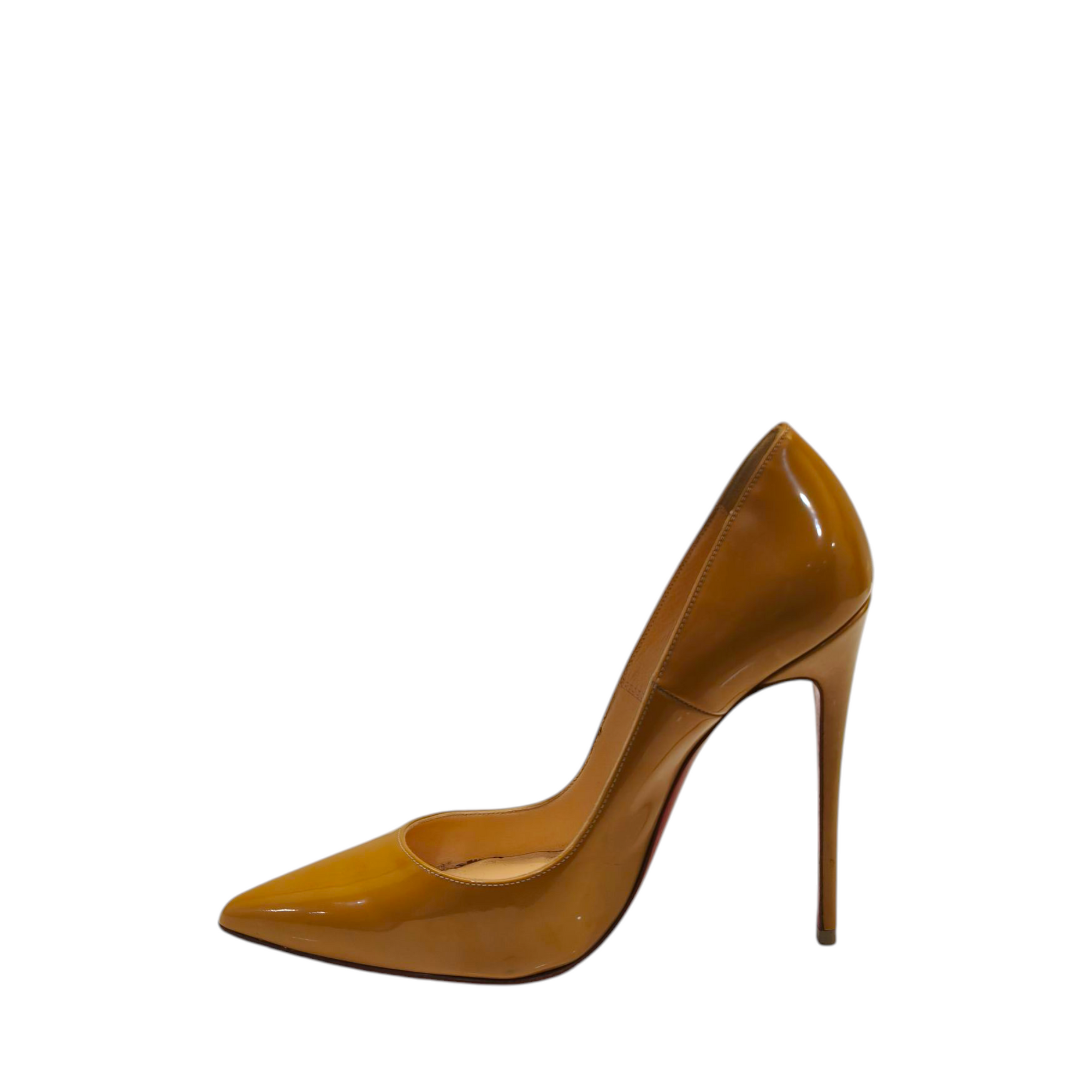Christian Louboutin Beige Patent Leather So Kate Pumps EU 36.5