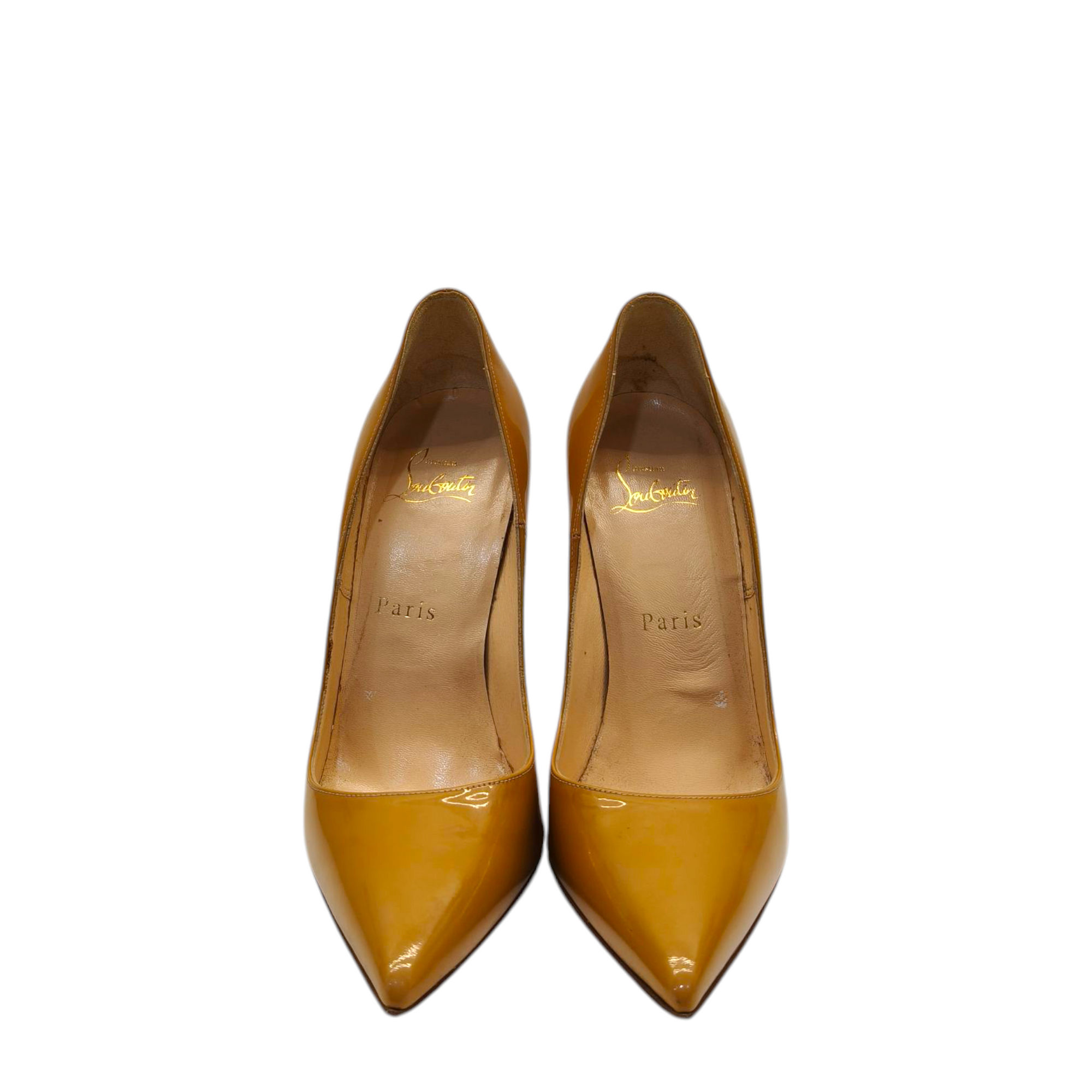 Christian Louboutin Beige Patent Leather So Kate Pumps EU 36.5