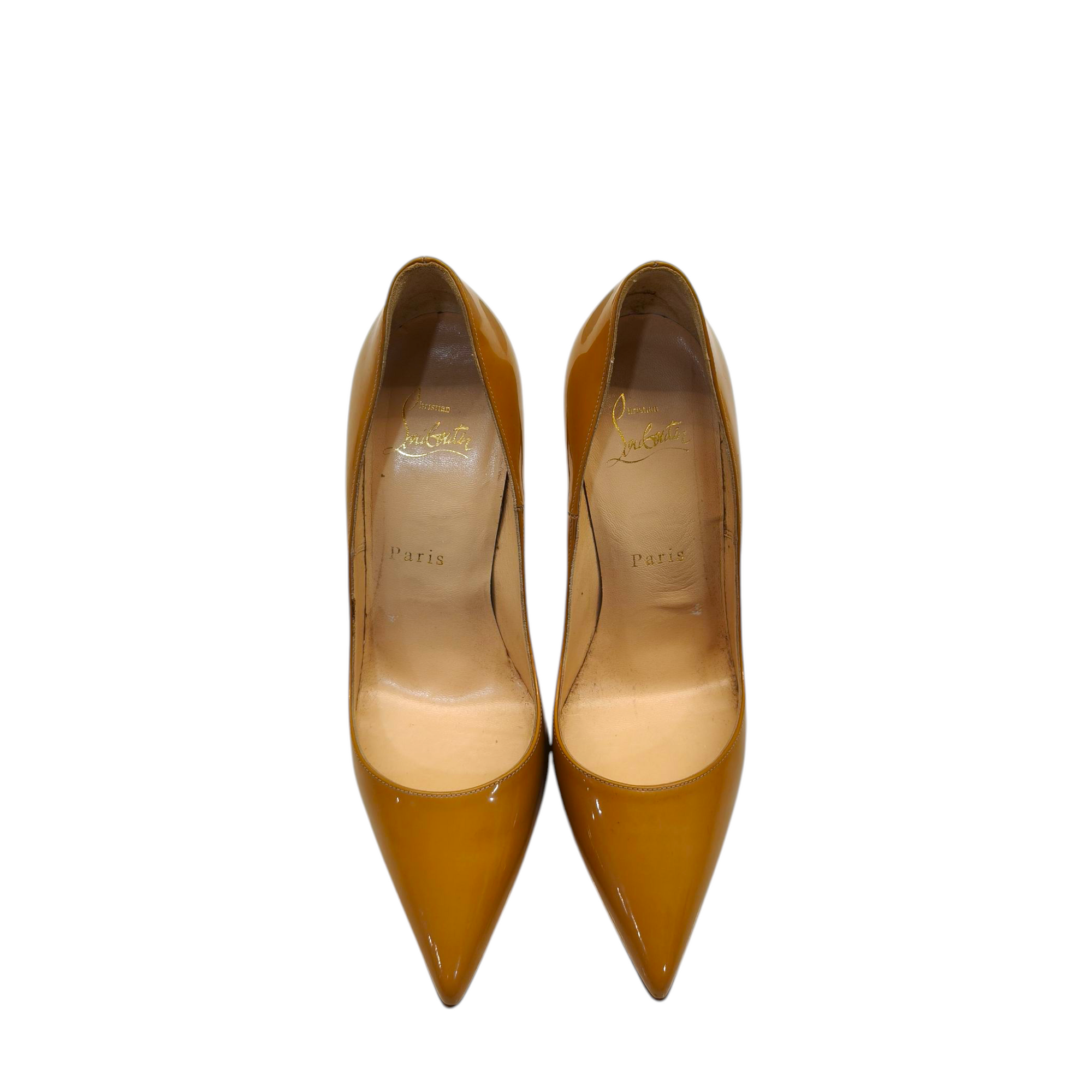 Christian Louboutin Beige Patent Leather So Kate Pumps EU 36.5