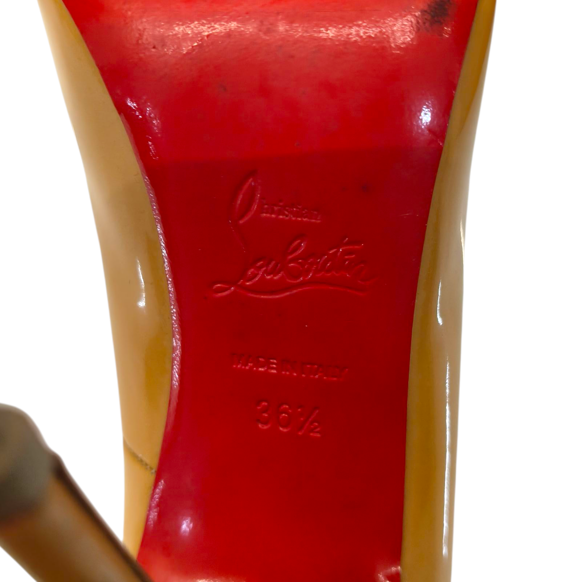 Christian Louboutin Beige Patent Leather So Kate Pumps EU 36.5