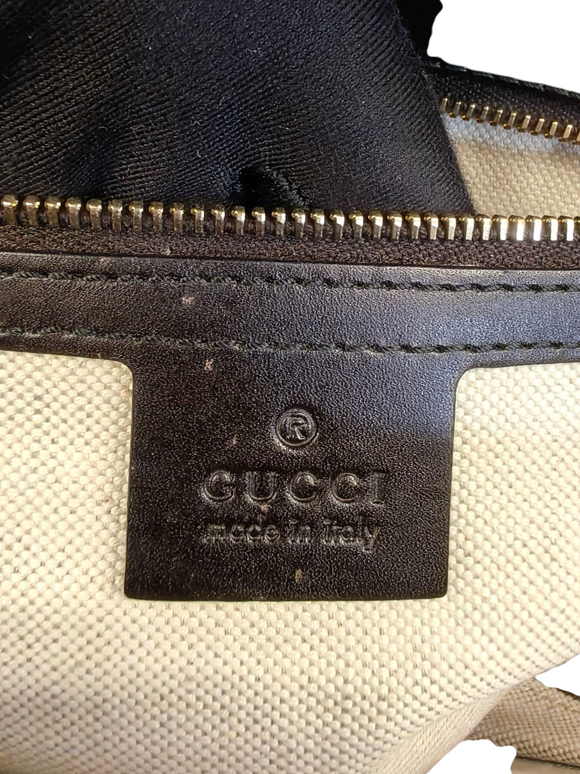 Gucci Brown/Beige GG Canvas and Leather Large Emily Shoulder Bag