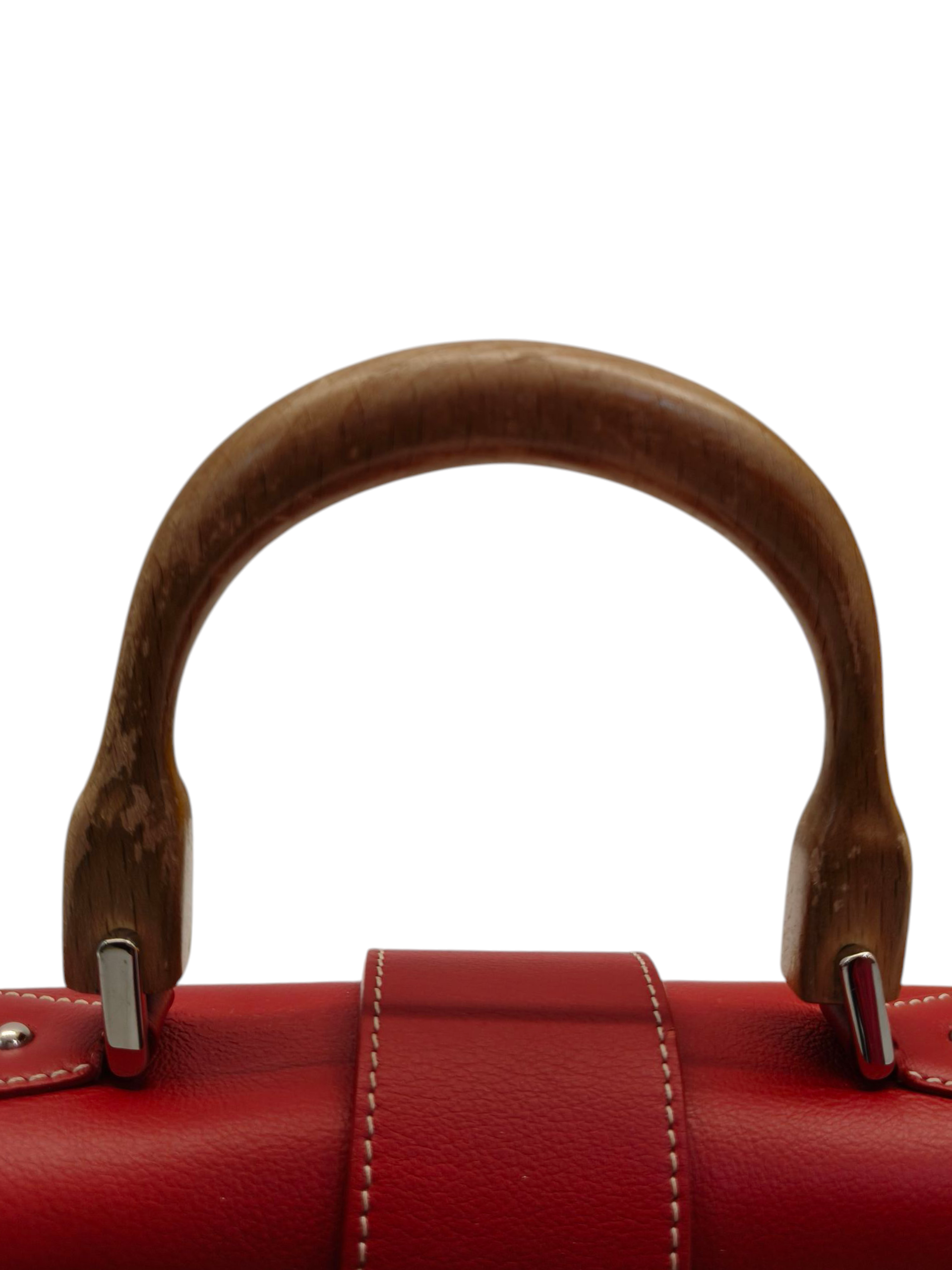 Goyard Goyardine Mini Saigon Coated Red Canvas and Leather Top Handle Bag
