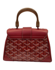 Goyard Goyardine Mini Saigon Coated Red Canvas and Leather Top Handle Bag