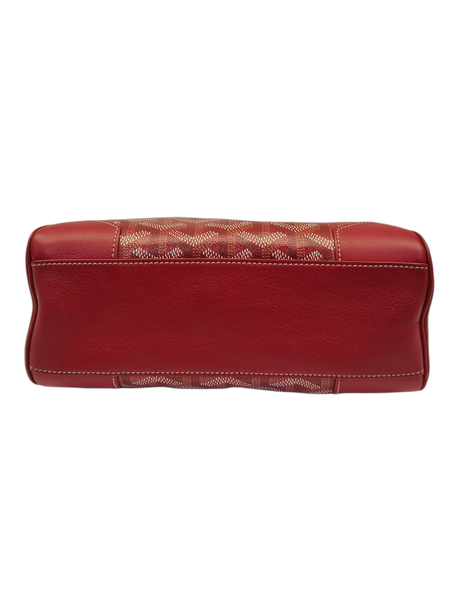 Goyard Goyardine Mini Saigon Coated Red Canvas and Leather Top Handle Bag