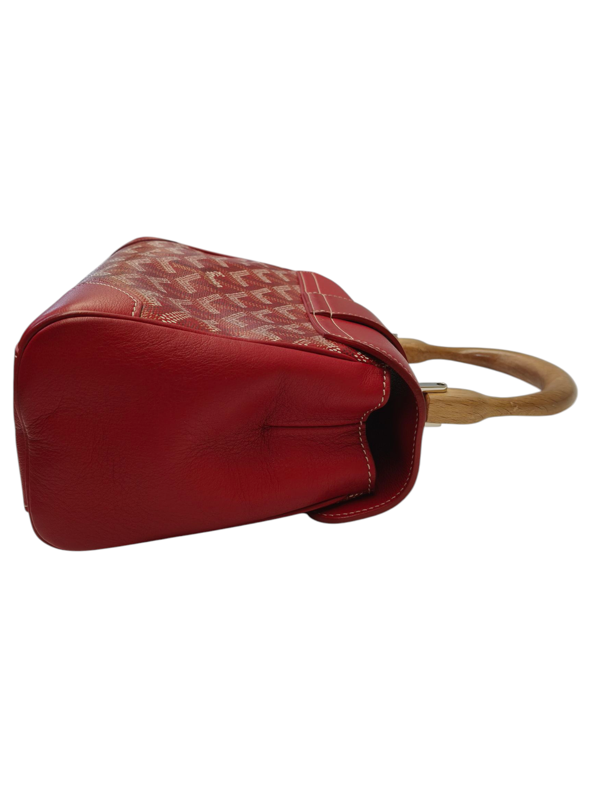 Goyard Goyardine Mini Saigon Coated Red Canvas and Leather Top Handle Bag