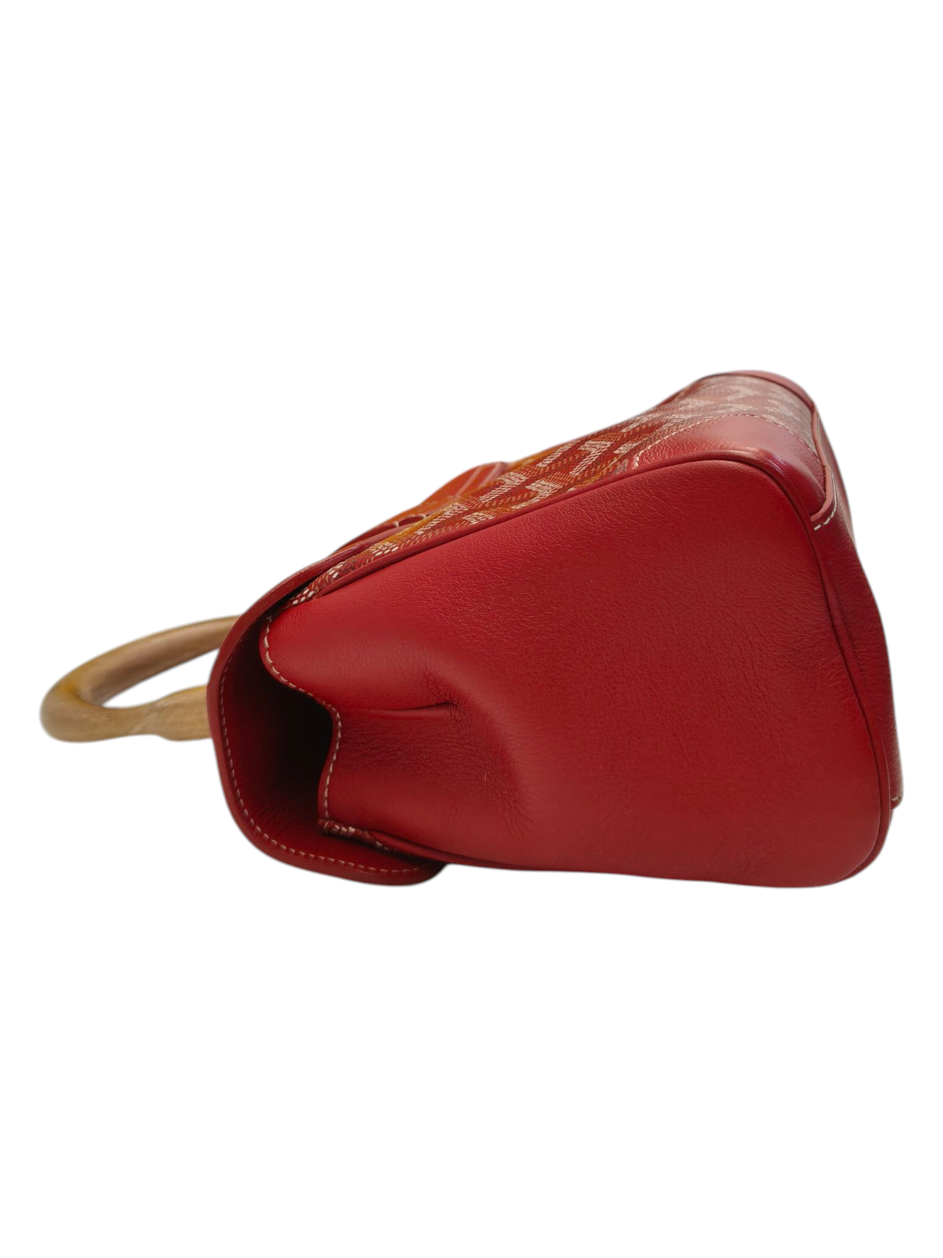 Goyard Goyardine Mini Saigon Coated Red Canvas and Leather Top Handle Bag