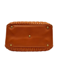 Miu Miu Matelasse Hand Bag Leather 2way Orange Gold