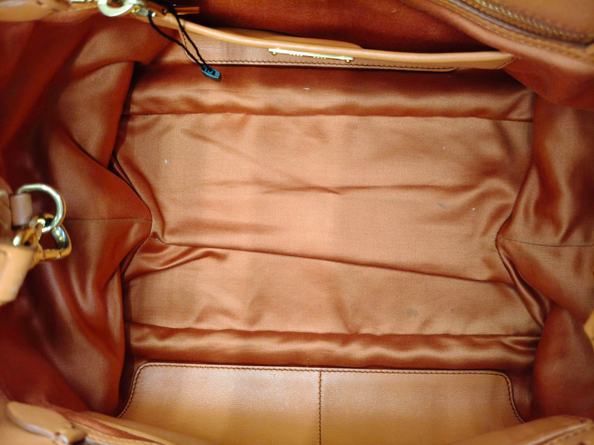 Miu Miu Matelasse Hand Bag Leather 2way Orange Gold