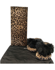 Dolce & Gabbana X Havaianas Leopard Print Faux Fur Flip Flops EU 37