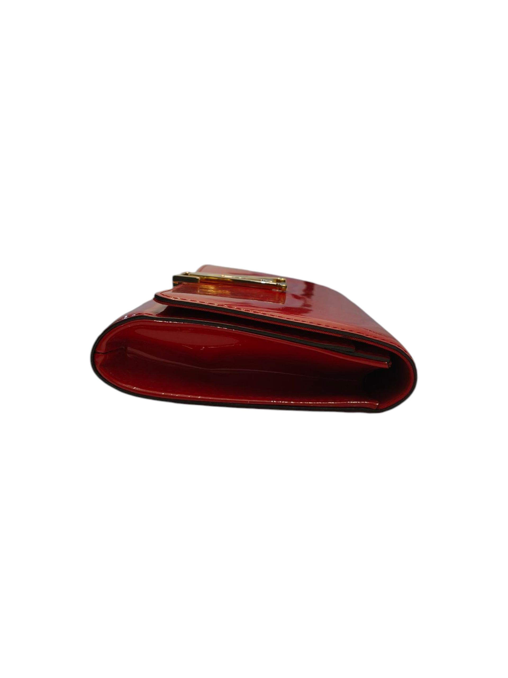 Louis Vuitton Vernis Louise Clutch Bag in Red Patent Leather