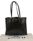 Coach Mollie 25 Black Leather Tote Bag