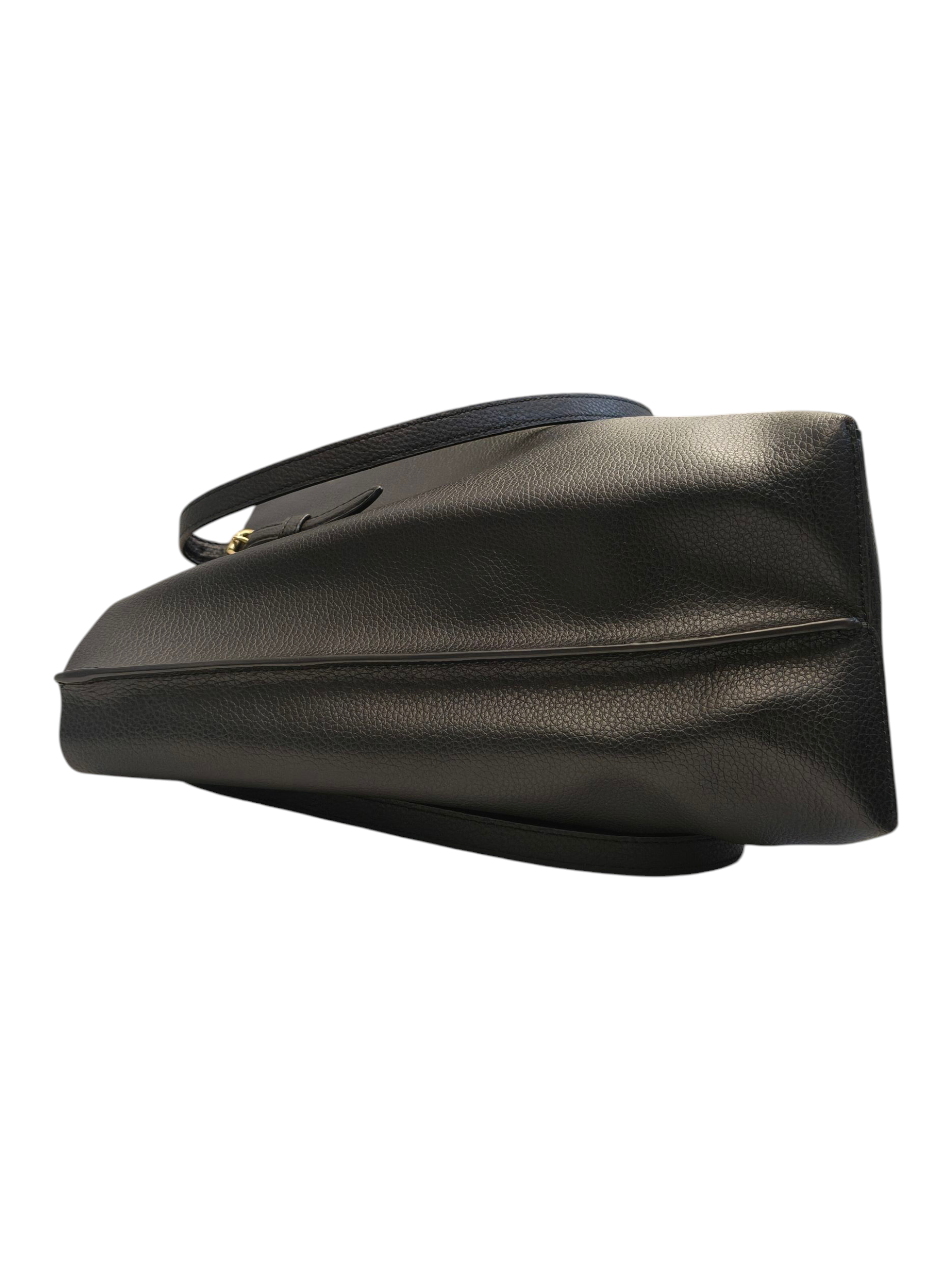 Coach Mollie 25 Black Leather Tote Bag