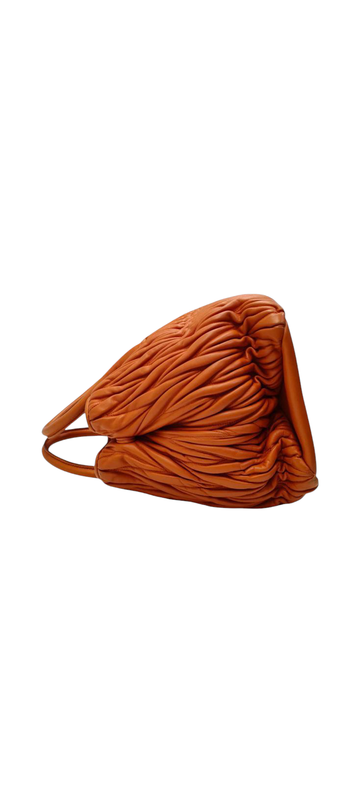 Miu Miu Matelasse Hand Bag Leather 2way Orange Gold