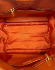 Miu Miu Matelasse Hand Bag Leather 2way Orange Gold