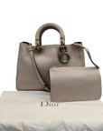 Dior Beige Diorissimo Leather Medium Shopper Tote Bag