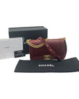 Chanel Boy Flap Red Bag Medium Calfskin Quilted