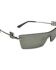 Dolce Gabbana Silver Mirror Shield Sunglasses