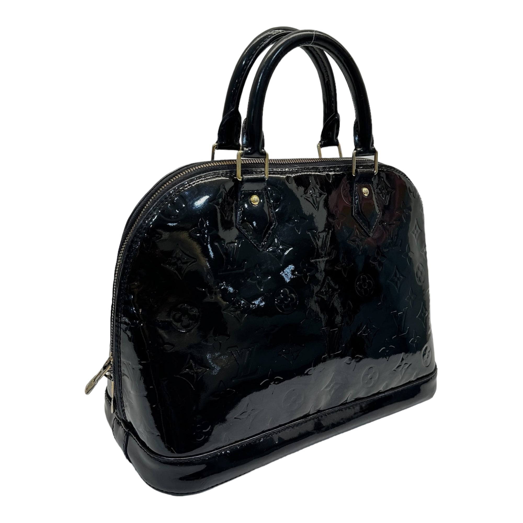Louis Vuitton Black Monogram Vernis Leather Alma PM Handbag