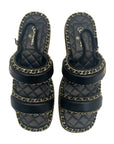 Chanel Black CC Chain Slides Sandal EU 41C