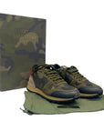 Valentino Multicolor Camo Print Leather and Suede Rockrunner Sneakers Size EU 35