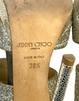 Jimmy Choo Course Glitter Private Platform Sandals Size EU 38.5
