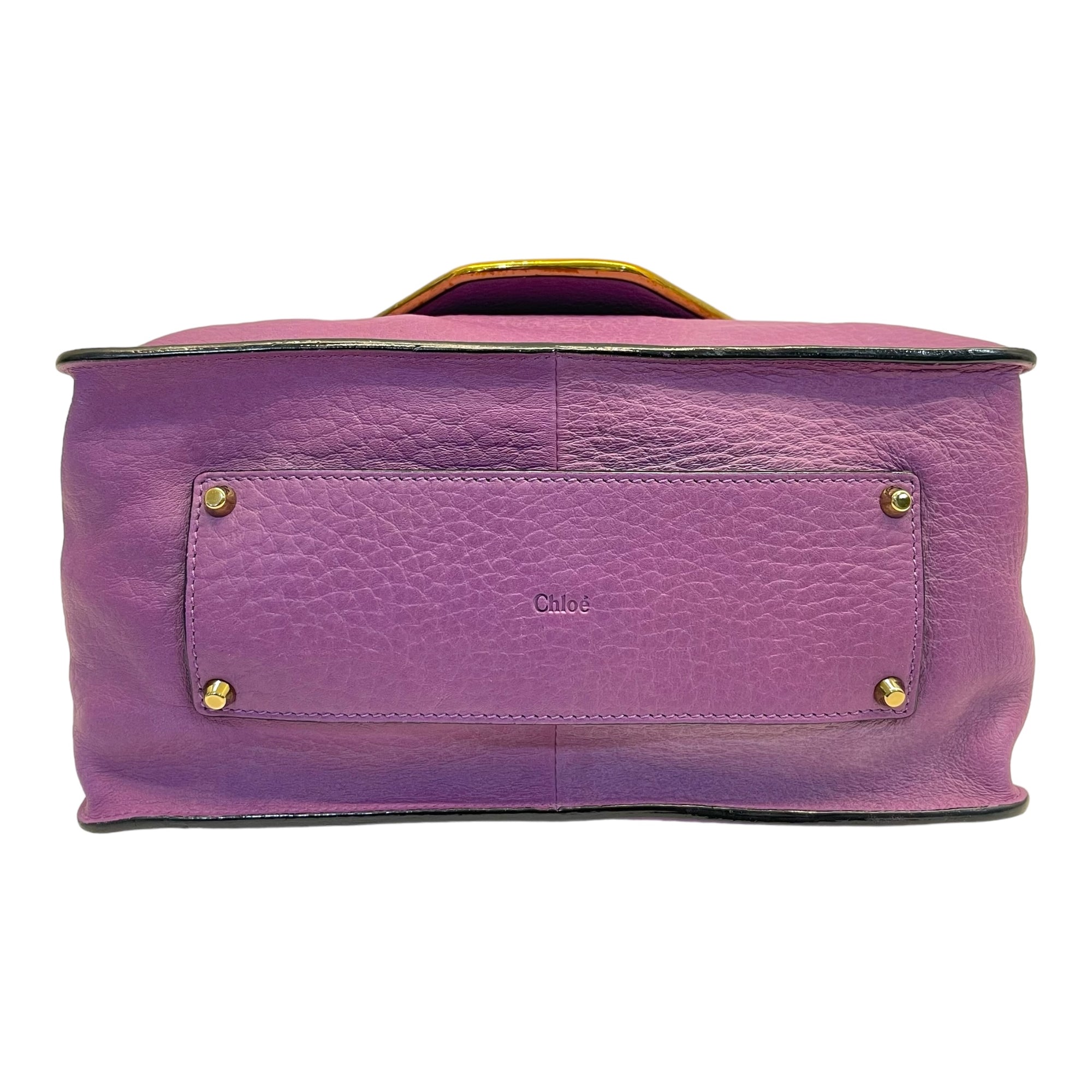 Chloe Purple Leather Medium Sally Flap Shoulder Bag