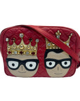 Dolce & Gabbana Red Crown Men Patch Crossbody